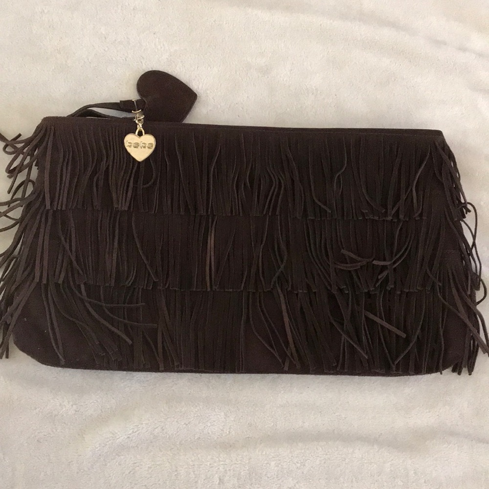 Brown fringe purse